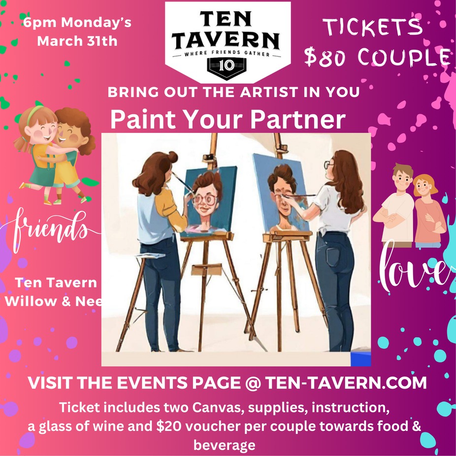 🎨 Paint Your Partner Night at Ten Tavern! 🍷 event photo