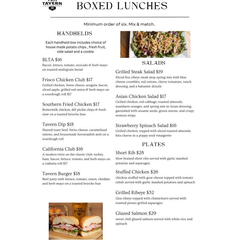 Boxed Lunch Menus photo