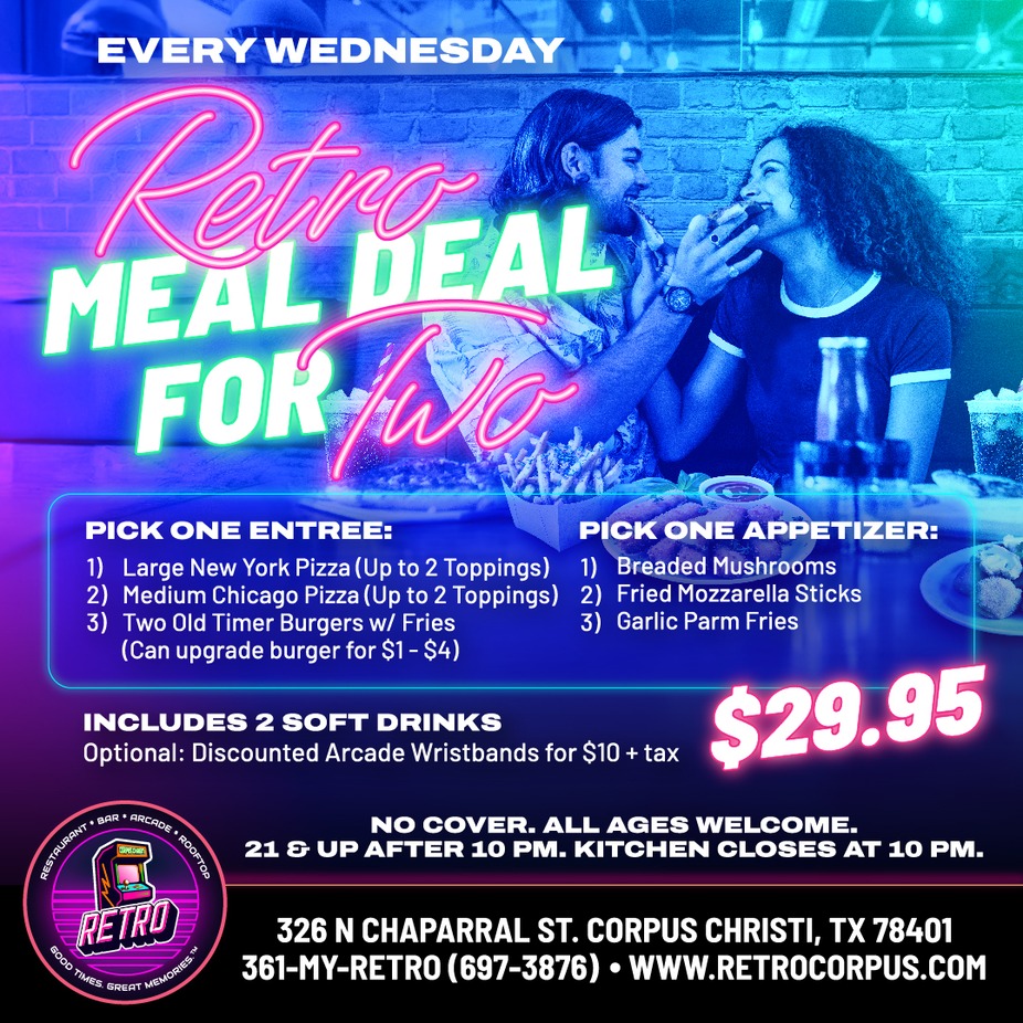 Wednesday - Retro meal deal for two! event photo