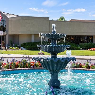 Fountain flowing water