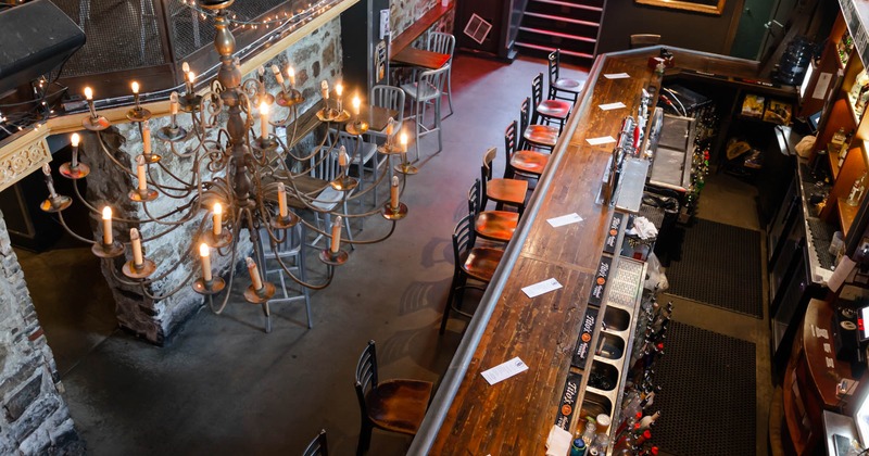 View of bar area from above