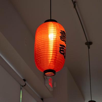 A lantern on the ceiling.