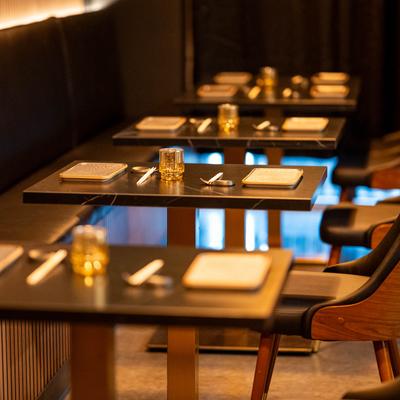 Dining table settings.