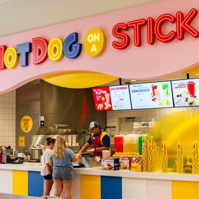 Guests being serviced at the counter.
