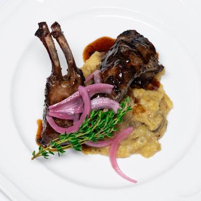 TWO ORGANIC LAMB CHOPS.