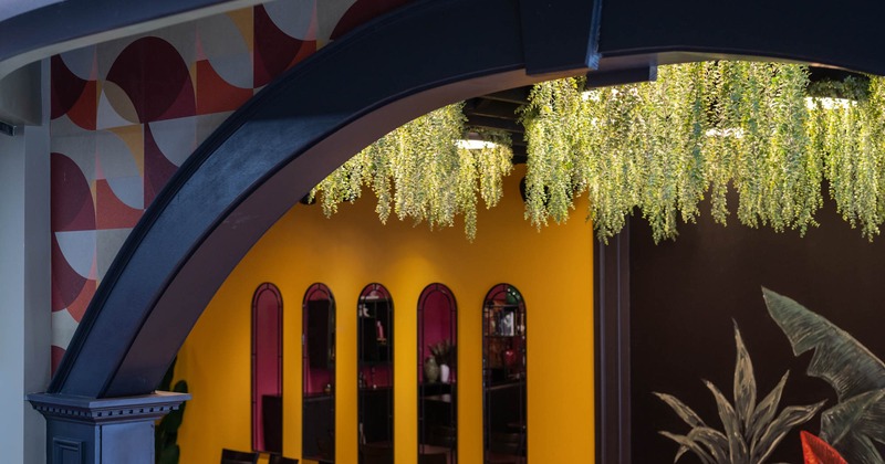 Interior, diner area, booths