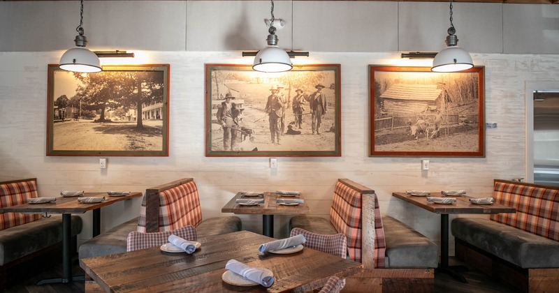 Interior, restaurant booths