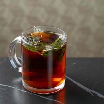 Hot herbal tea.