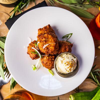 Poblano Corn Fritters, top view