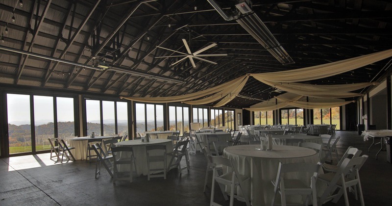 Interior, dining area, tables and chairs