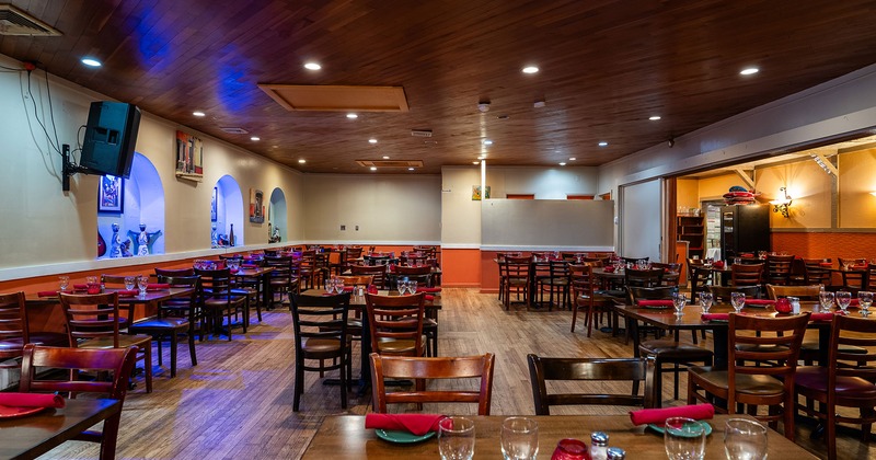 Restaurant interior, spacious dining area