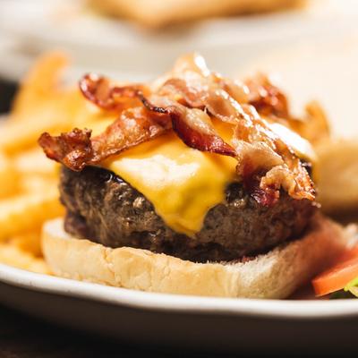 Bacon cheese burger at Finnegan's Wake Pub