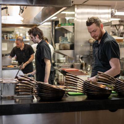 Cooks in the kitchen at Southpark Seafood