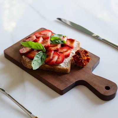 Strawberry and cheese toast.