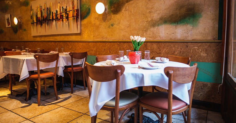 Dining tables ready for guests