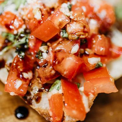 Bruschetta, closeup.