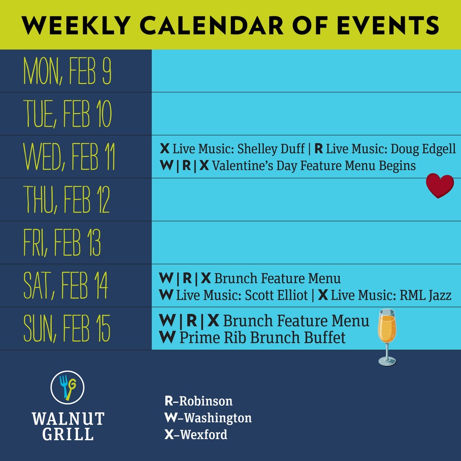 Walnut Grill Weekly Events event photo