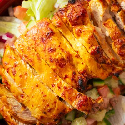 Grilled Chicken Salad, closeup.