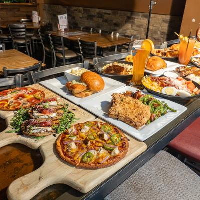 Served food on the table.