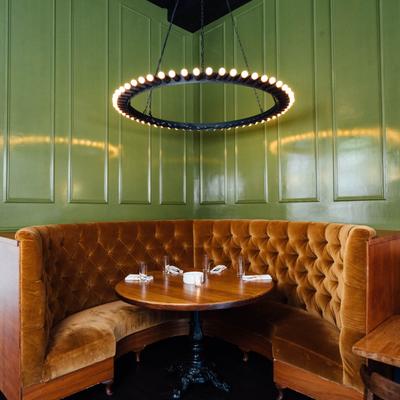 Inside, circular seating area