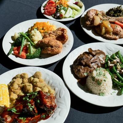 Assortiment of meals placed on a table.
