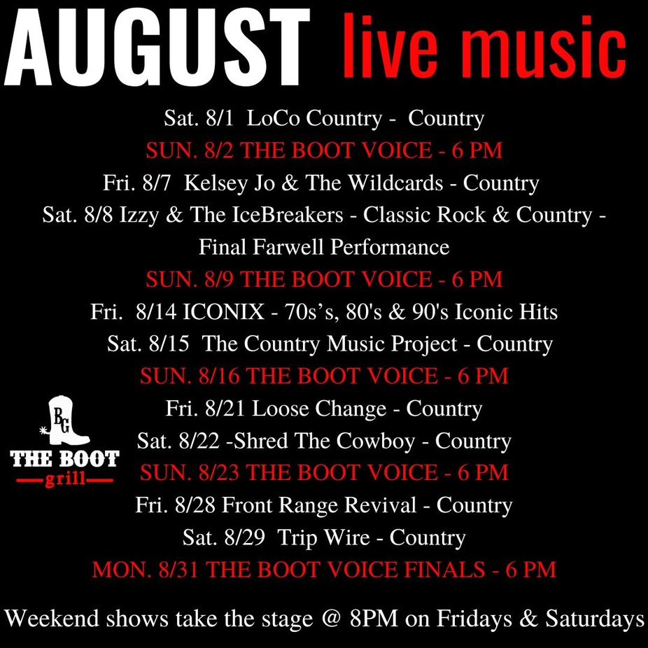 August Event Schedule event photo
