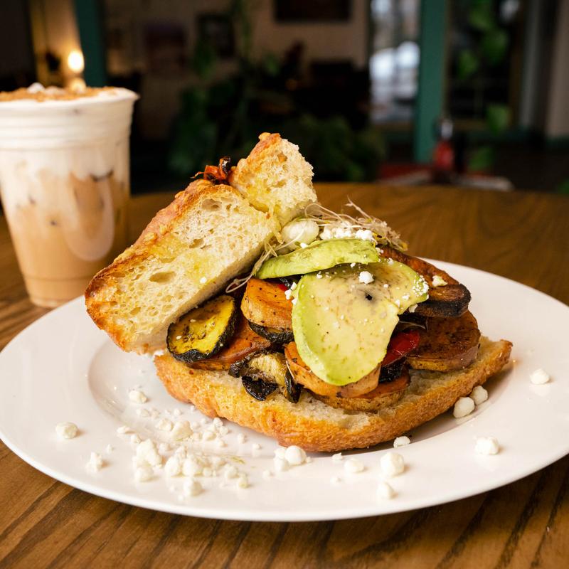 menu item 8 of 18, Roasted Veggie Focaccia Sandwiches
