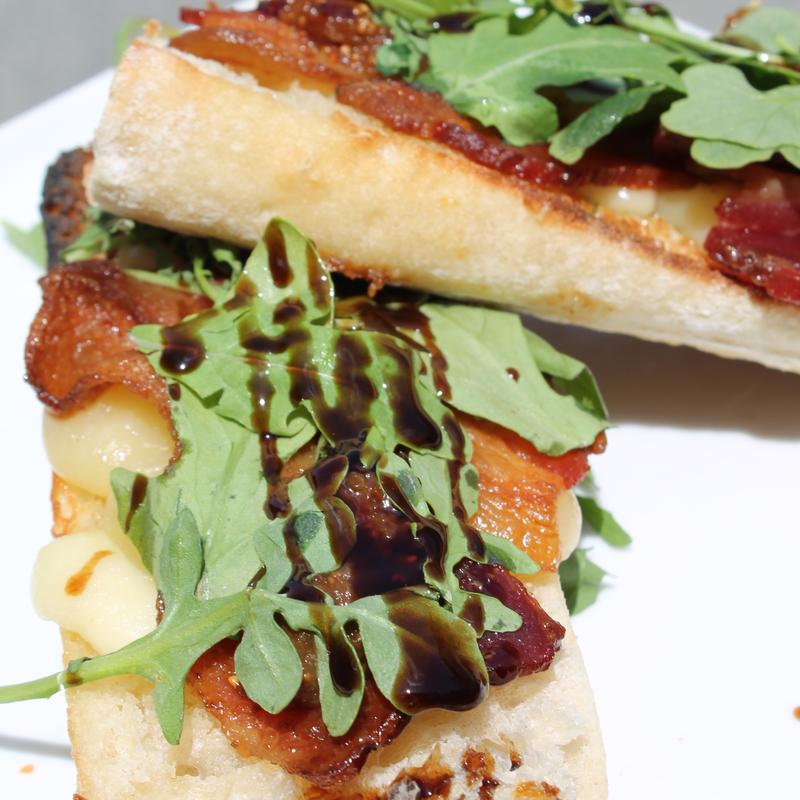 Bacon, Fig, Arugula Tartine photo