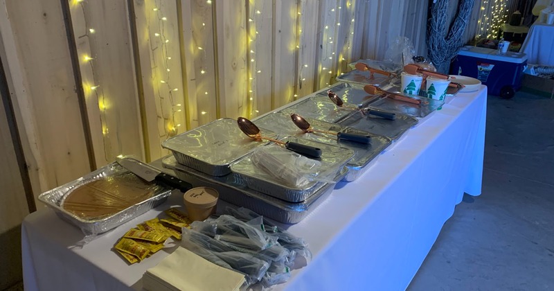 Buffet table