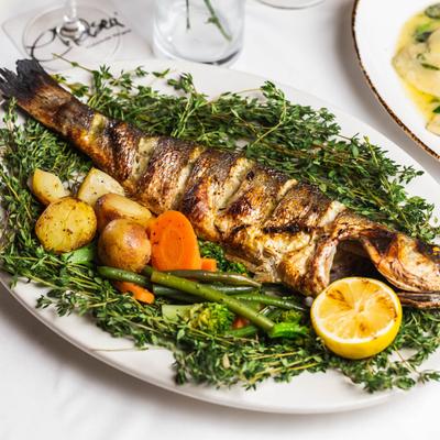 Branzino fish.