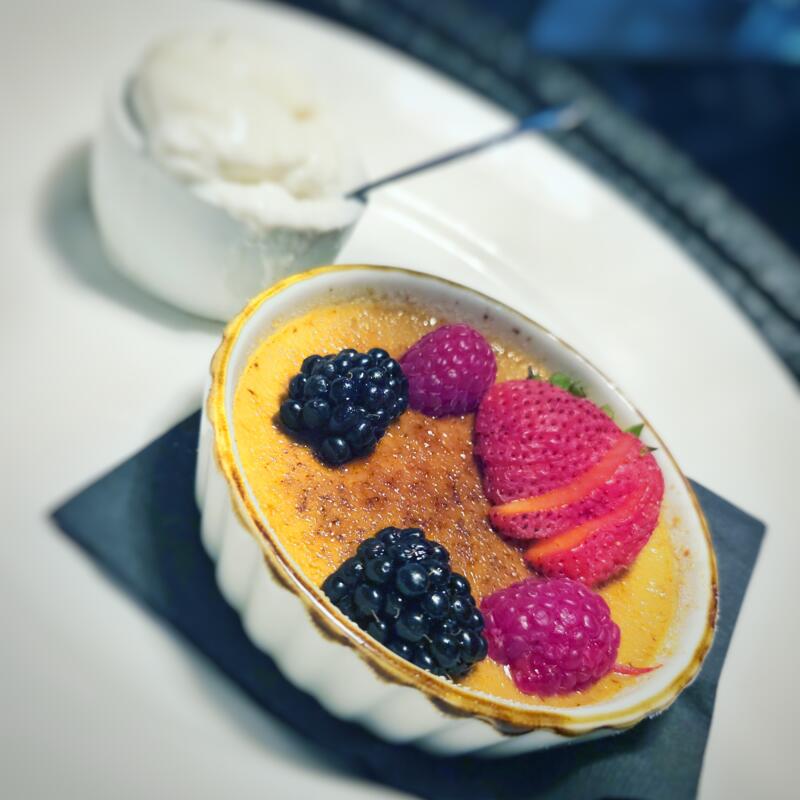 menu item 32 of 38, Thai Tea Creme Brulee