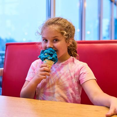 A child with an ice cream.