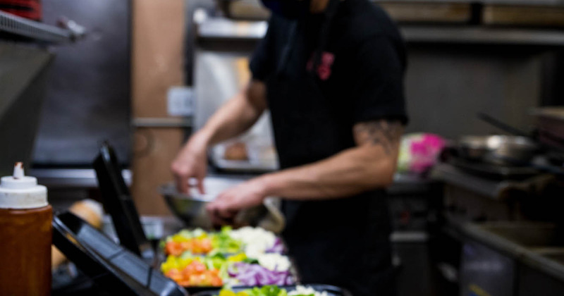 Staff member working in the kitchen