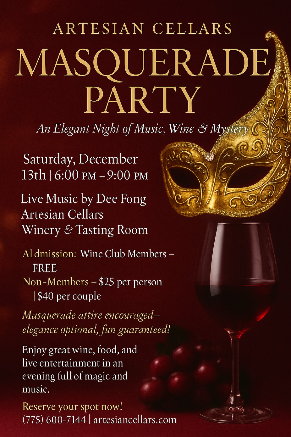 Masquerade Party at Artesian Cellars event photo