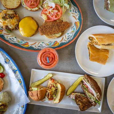 Various food on the table.