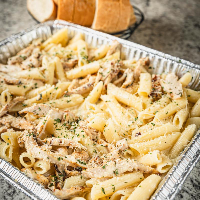 Penne Pasta with Alfredo Sauce and Grilled Chicken photo