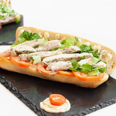 Roasted chicken breast sandwich.
