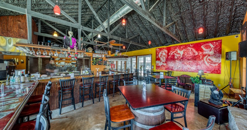 Interior, bar and seating area
