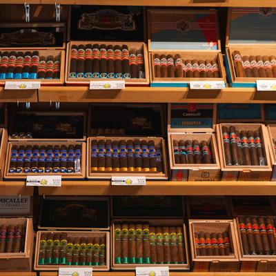Boxes of various cigars
