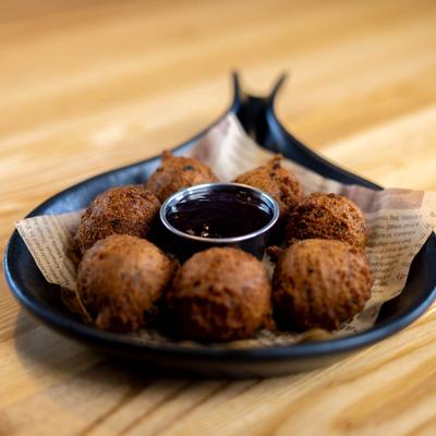 Blueberry hushpuppies.