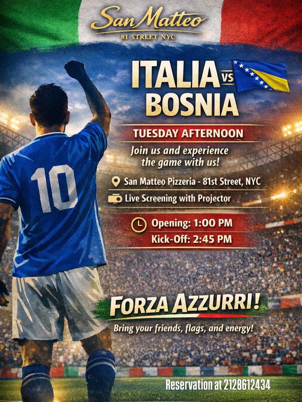 Flyer for Soccer Game Italy vs Bosnia