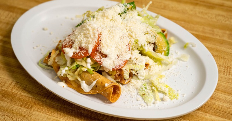 A plate of flautas