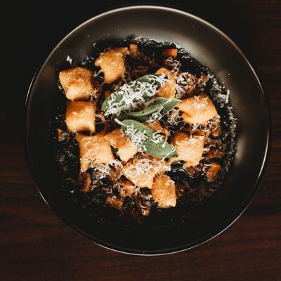 Sweet Potato Gnocchi, top view.