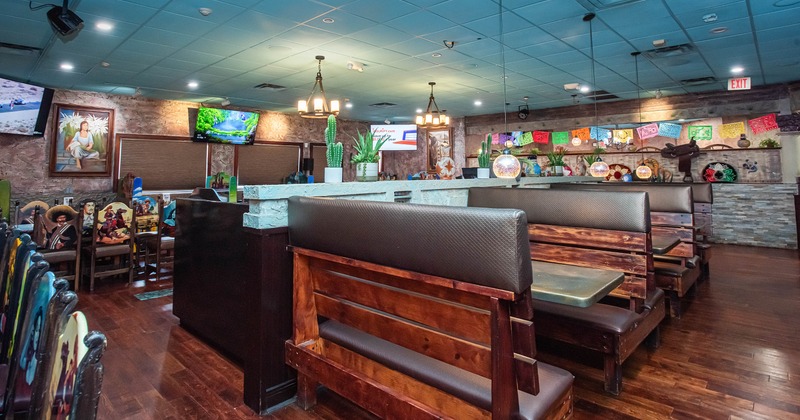 Interior, restaurant booths