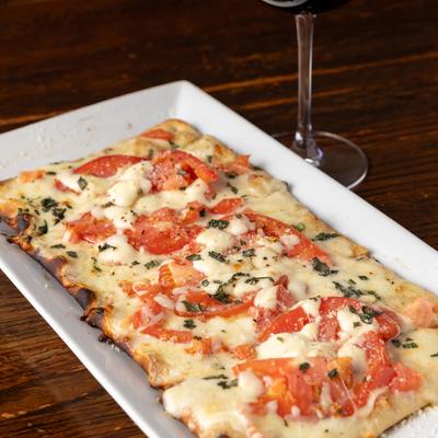 Margherita flatbread.