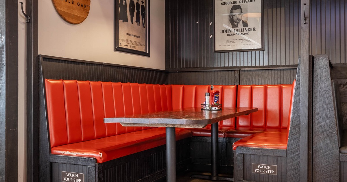 Interior, booth seating area