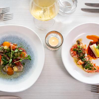 Hamachi Crudo and Maine Lobster