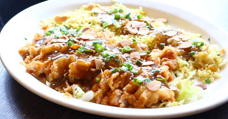 Meal with vegetables and rice