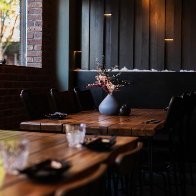 Interior, table, chairs.