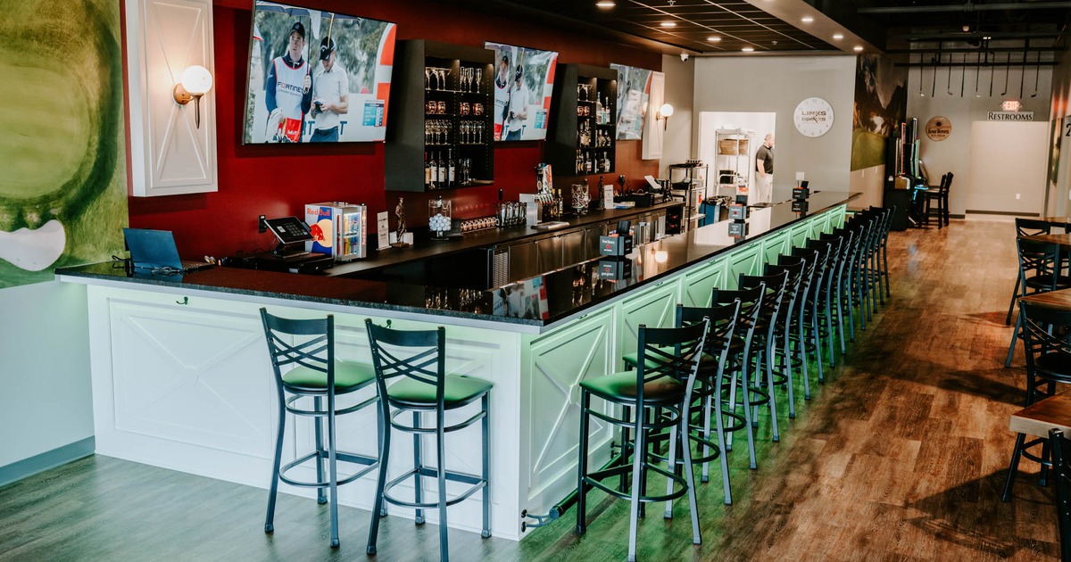 Bar with a bar stools